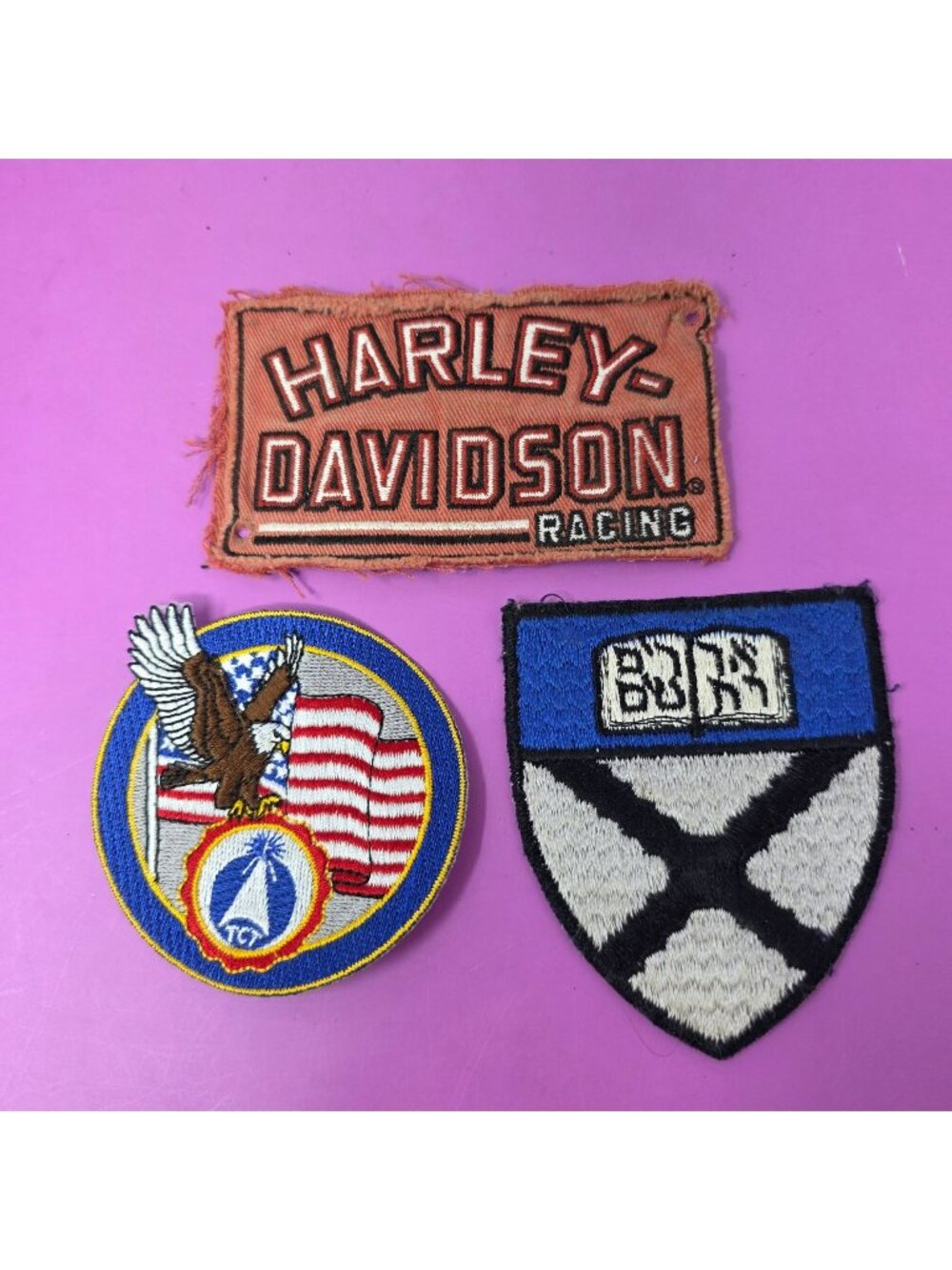 Vintage Harley-Davidson Racing Patch USA Eagle Embroidered Patches Collectible